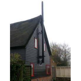 Twin Wall insulated chimney in black - thatched house