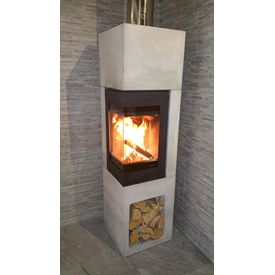 Nordpeis Contemporary Wood burning corner stove