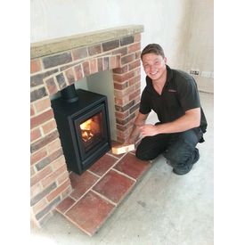 Stovax Riva 40 FS in our brick built fireplace