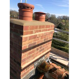Rebuilt chimney stack, fitted pots and caps