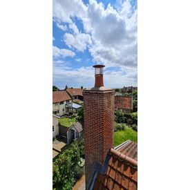 Square to round chimney pot 600mm tall with an extra large cowl custom made 
