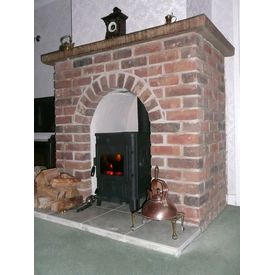 brick fireplace