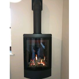 Wall mounted Gazco loft with a balanced flue